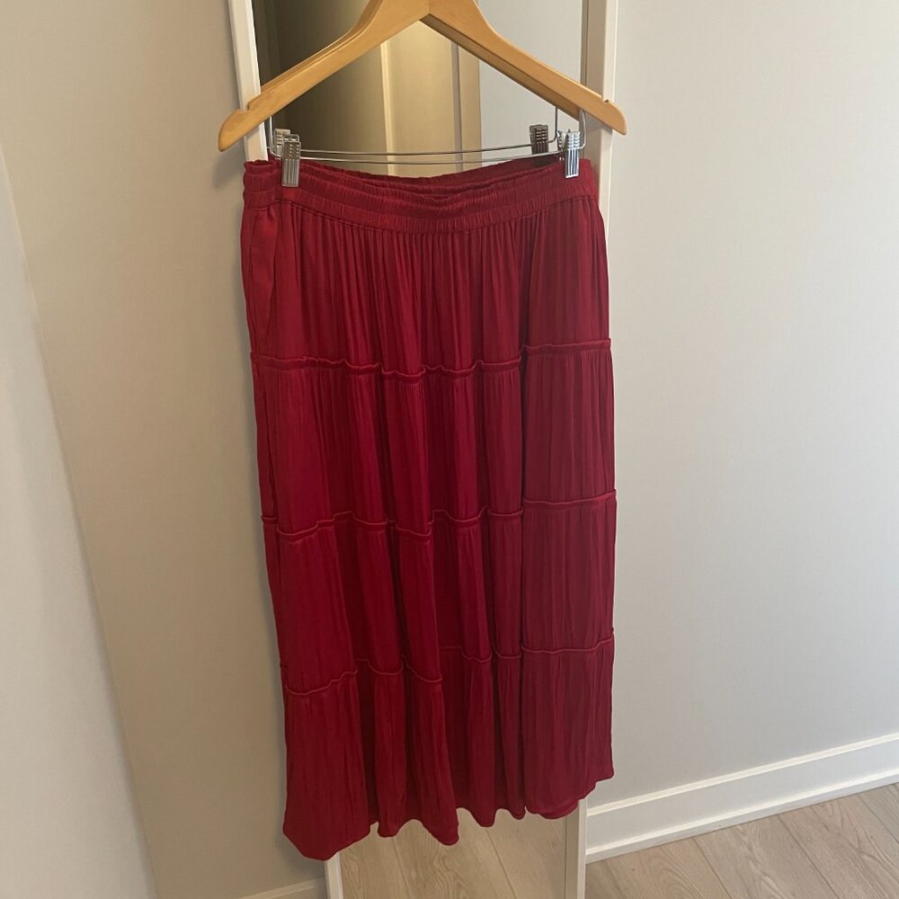 Gap Red Tiered Maxi Skirt - Size XL Tall
